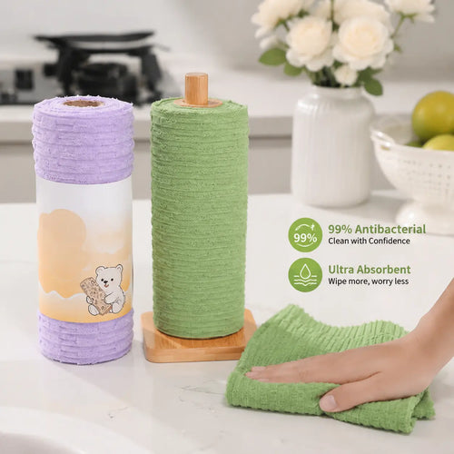 🧼 No More Smelly Rags! 1 roll / 20 sheets Tearable Microfiber Cleaning Rolls (🔥50% OFF Today)