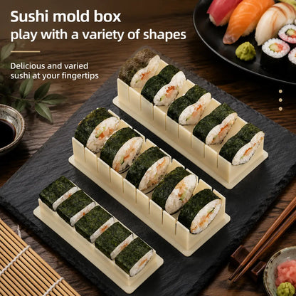 Sushi Mold Household Sushi Tool Set with Seaweed Rice Roll Maker and Nori Complete Kit for Easy Home Cooking