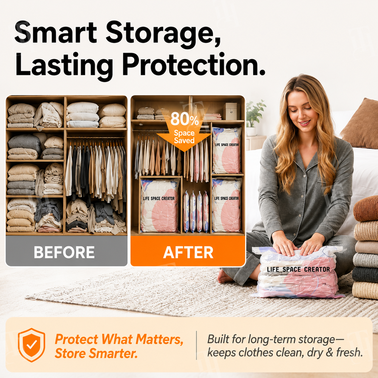 No-Pump 3D Vacuum Storage Bags📦 Triple your closet space without touching a vacuum pump.