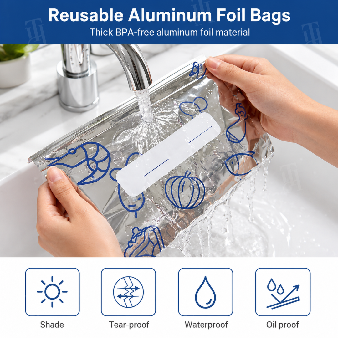 ZAVELY™ Reusable Aluminum Foil Storage Bags