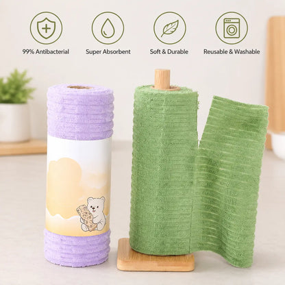🧼 No More Smelly Rags! 1 roll / 20 sheets Tearable Microfiber Cleaning Rolls (🔥50% OFF Today)