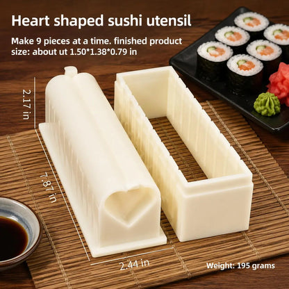 Sushi Mold Household Sushi Tool Set with Seaweed Rice Roll Maker and Nori Complete Kit for Easy Home Cooking