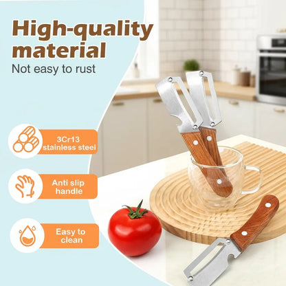 ZAVELY™ 4-in-1 Wooden Vegetable Peeler & Bottle Opener