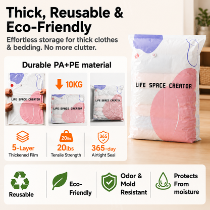 No-Pump 3D Vacuum Storage Bags📦 Triple your closet space without touching a vacuum pump.