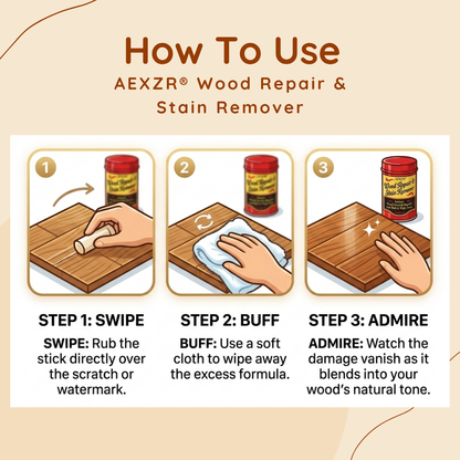 AEXZR® Wood Repair & Stain Remover✨ Erase Scratches Instantly – No Sanding, No Staining, No Mess