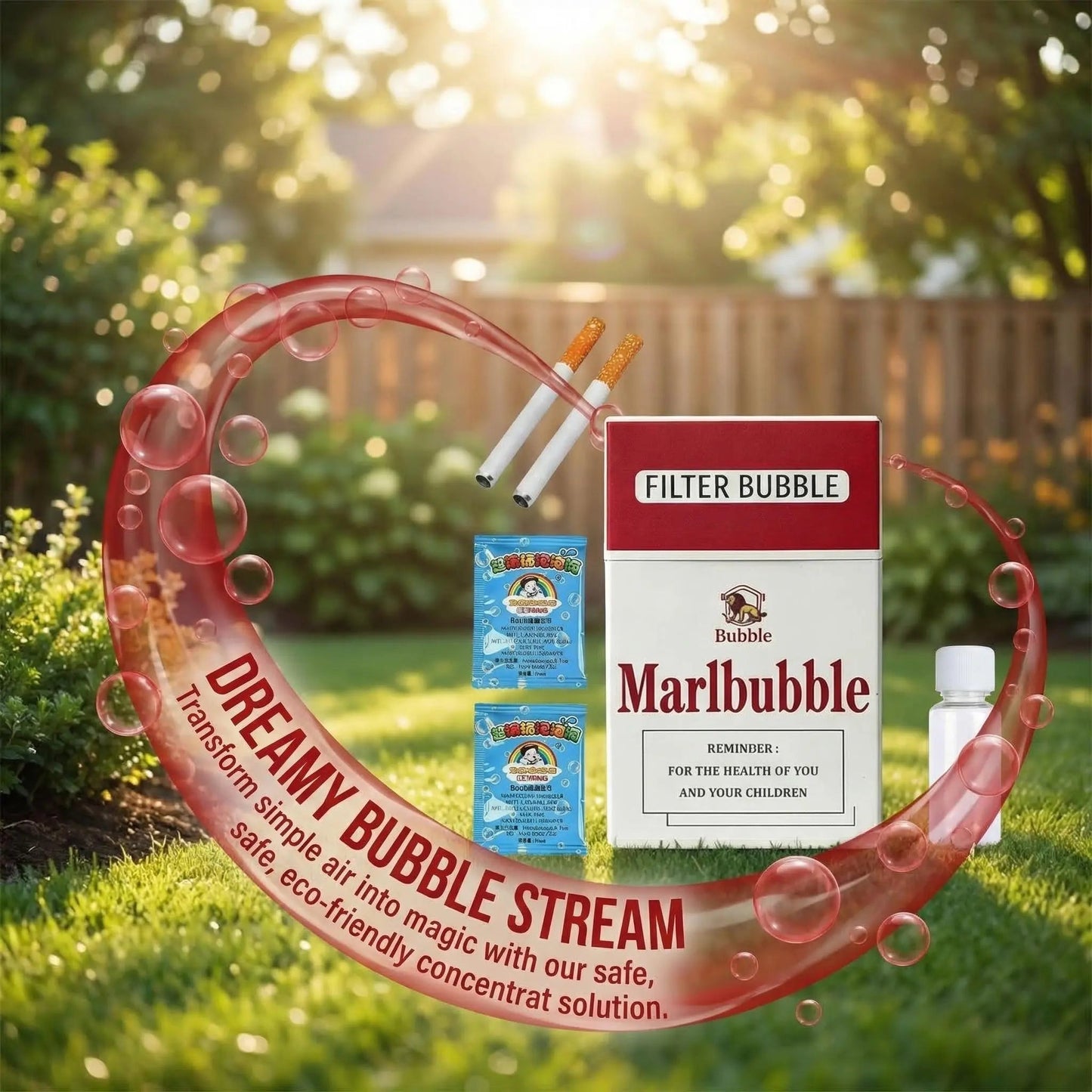 Summervibes Bubble Cigarette Stress Relief Toy Fake Cigarette Mini Bubble Blower Bubble Sticks Relaxation Birthday Christmas Party Gift for Men Women