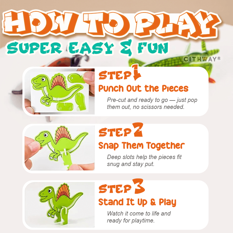 Cithway® 3D Pop-Out Puzzle Set