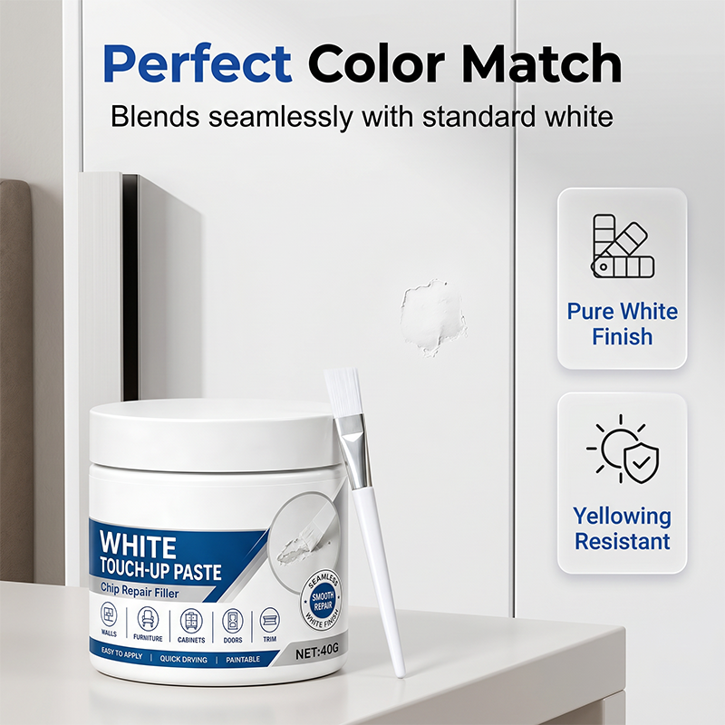🎉2026 HOT SALE🎉 🏆50K+ SOLD! 🏠🖌️ 50% OFF! ⚡White Furniture Touch-Up Paste with Brush