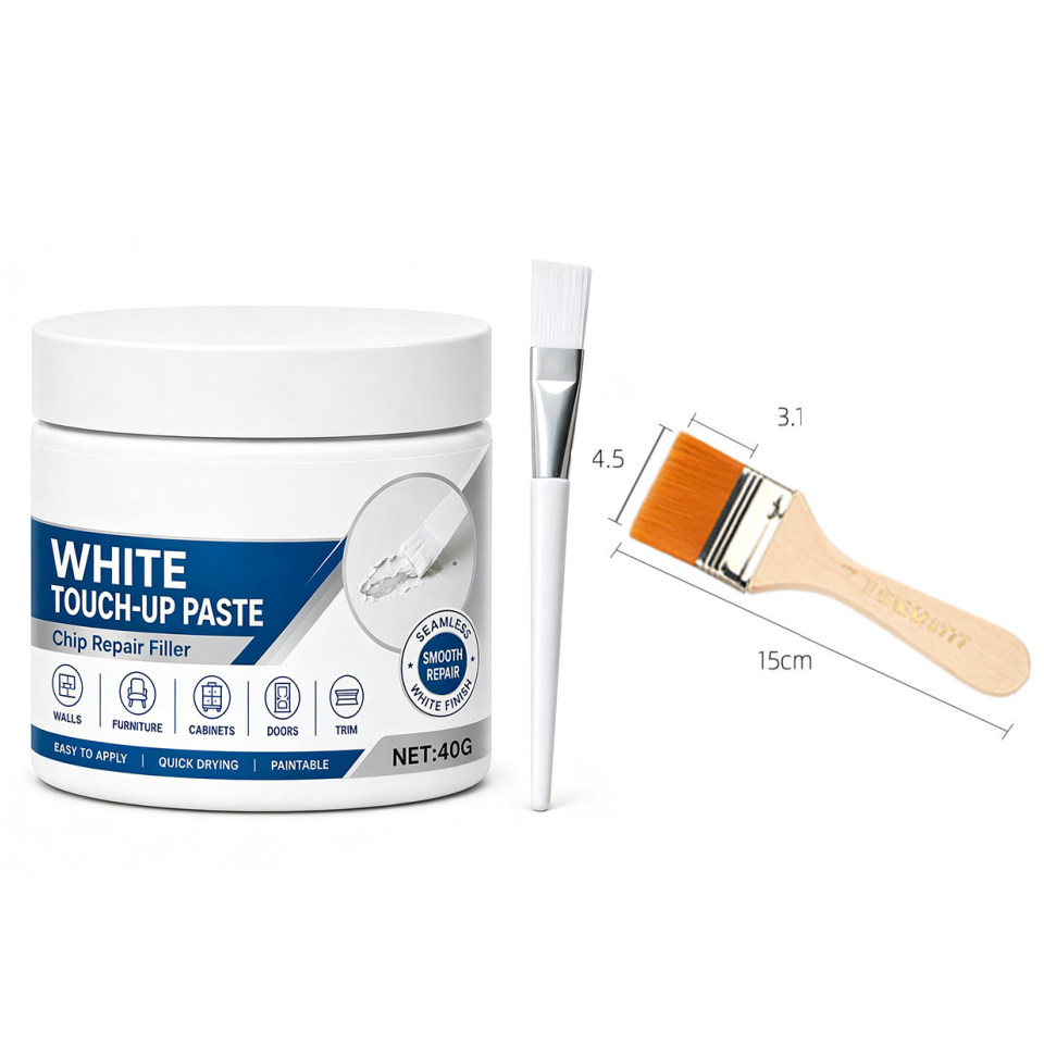 🎉2026 HOT SALE🎉 🏆50K+ SOLD! 🏠🖌️ 50% OFF! ⚡White Furniture Touch-Up Paste with Brush